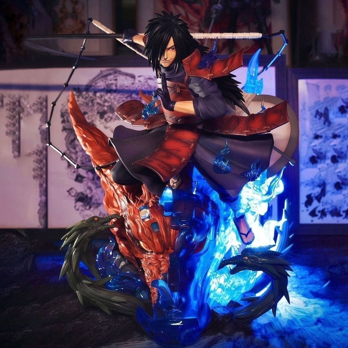 Madara Uchiha Burning Wind Statue with LED (JT-064) - 43 cm - Yukizi