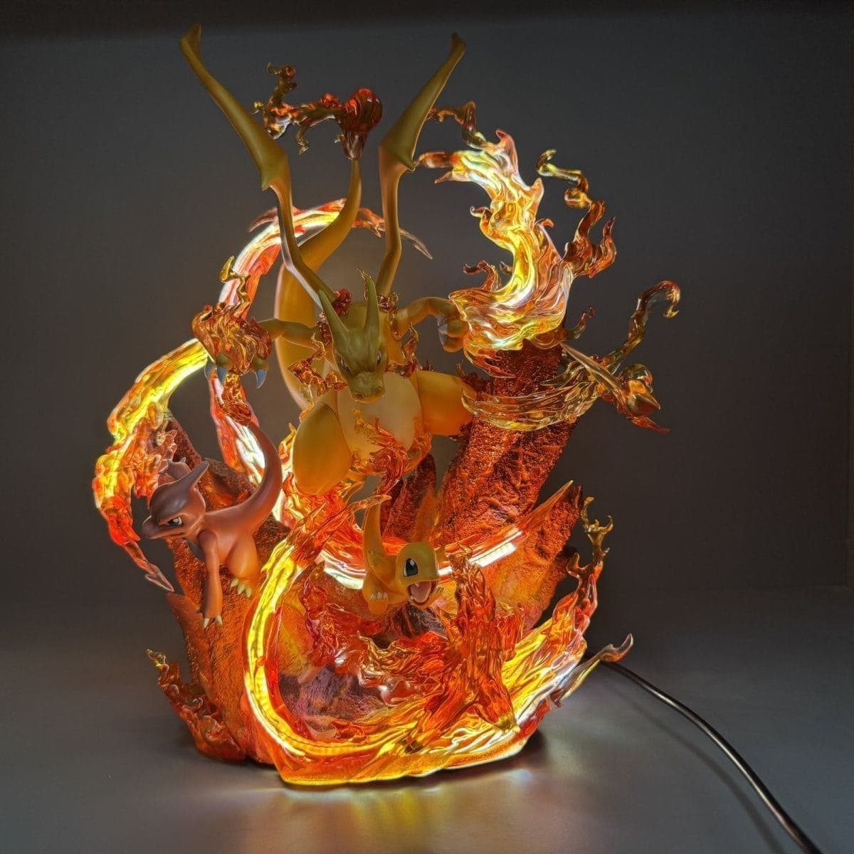 Charizard Evolution Set Statue with LED - 30 cm - Yukizi