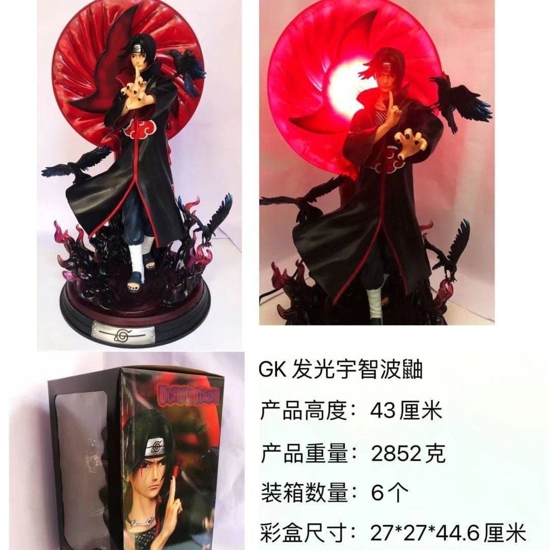 Itachi Uchiha Sharingan Backdrop Statue with LED - 43 cm - Yukizi