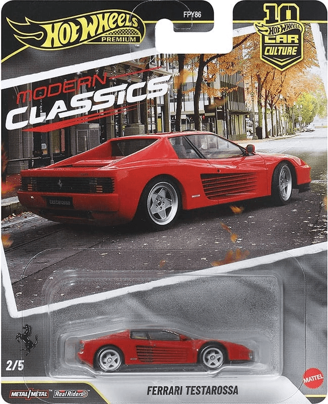 Hot Wheels Premium Ferrari Testarossa Diecast Car (1:64 Scale, Modern Classics) - Yukizi