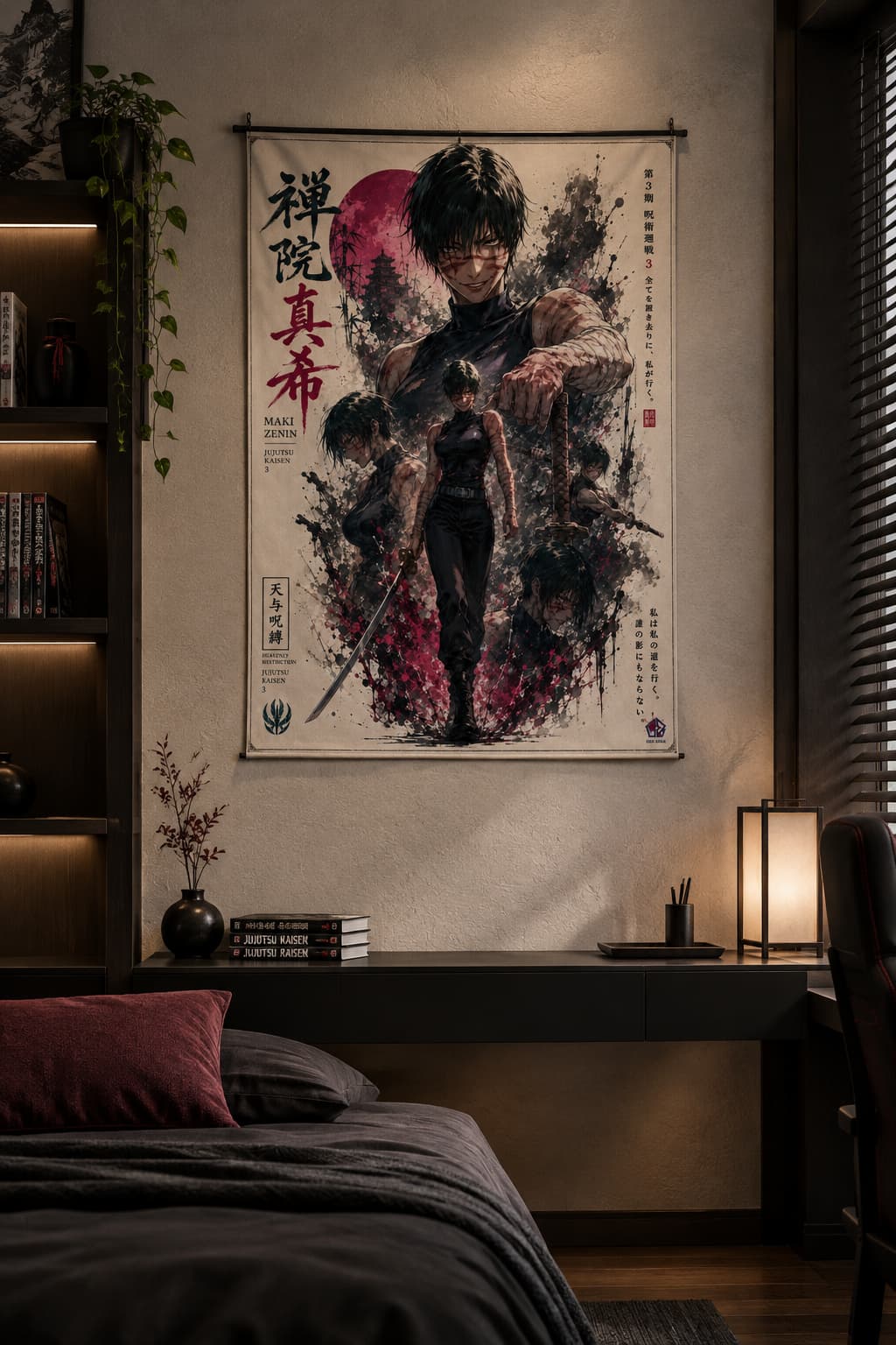 Maki Onyx Tapestry | Maki Zenin Anime Tapestry |Jujutsu Kaisen | Wall Hanging - Yukizi