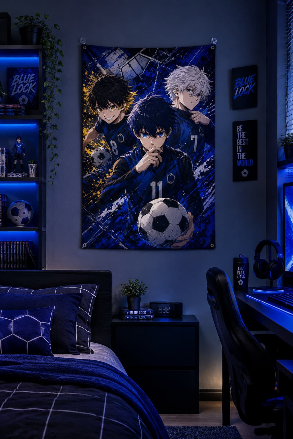 Awakened Strikers Wall Tapestry | Isagi, Nagi & Bachira Anime Tapestry | Blue Lock | Wall Hanging - Yukizi